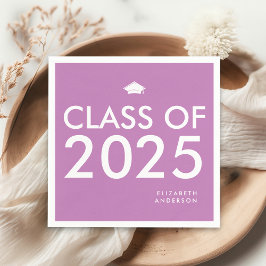 Moderne Lila Personalisierte Graduierungspartei Serviette