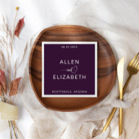 Moderne Lila Personalisierte Hochzeit