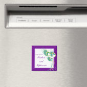 Moderne, Lila Pfauenhochzeit Magnet (In Situ (Geschirrspüler))