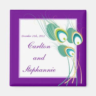 Moderne, Lila Pfauenhochzeit Magnet