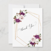 Moderne Lila Pflaumenblütenblüte Dankeskarte (Vorderseite)