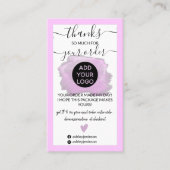 Moderne lila Pinselmarkierleiste Vielen Dank Visitenkarte (Vorderseite)