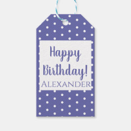 Moderne Lila Polka Dots Geburtsname Geschenkanhänger