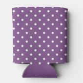 Moderne Lila Polka Dots mit Name Monogram Dosenkühler (Rückseite)
