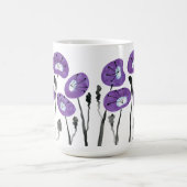 Moderne Lila Popes Wasserfarbene Blume Tee und Kaf Kaffeetasse (Mittel)