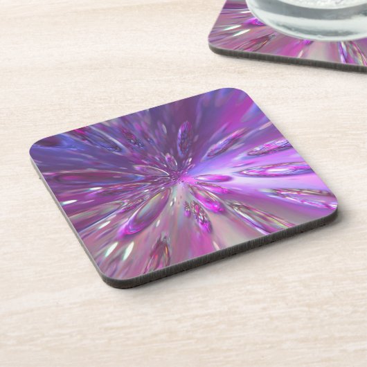 Moderne Lila Prismentröpfchen stilvoll Getränkeuntersetzer (Linke Seite)