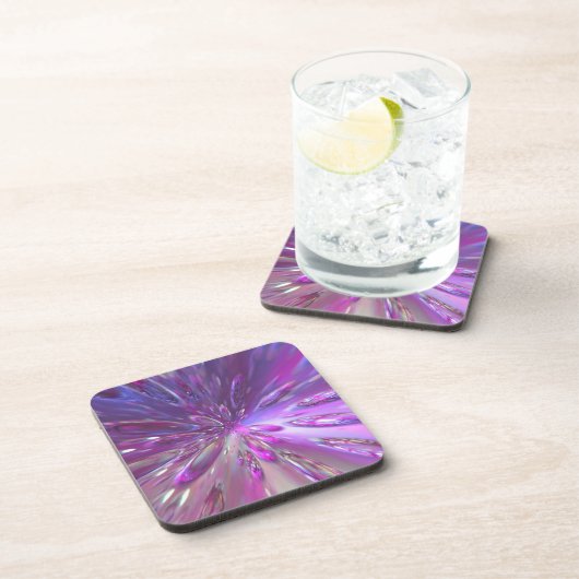 Moderne Lila Prismentröpfchen stilvoll Getränkeuntersetzer (Rechte Seite)