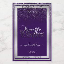 Moderne Lila Produktverpackungsmarken Silver Rain Lebensmitteletikett