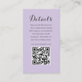 Moderne Lila QR Code UAWG Wedding Begleitkarte (Vorderseite)