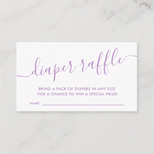 Moderne Lila Raffel-Ticketverpackung für Kleinkind Begleitkarte (Vorderseite)