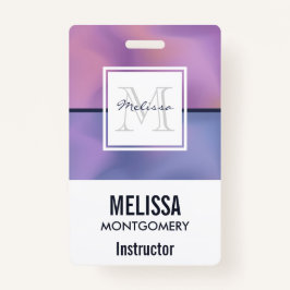 Moderne Lila-rosa Abstrakte Monogramm Ausweis