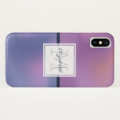 Moderne Lila-rosa Abstrakte Monogramm Case-Mate iPhone Hülle (Rückseite (Horizontal))