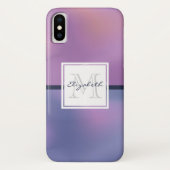 Moderne Lila-rosa Abstrakte Monogramm Case-Mate iPhone Hülle (Rückseite)