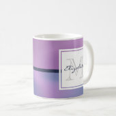 Moderne Lila-rosa Abstrakte Monogramm Kaffeetasse (VorderseiteRechts)