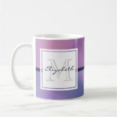 Moderne Lila-rosa Abstrakte Monogramm Kaffeetasse (Links)