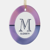 Moderne Lila-rosa Abstrakte Monogramm Keramik Ornament (Rechts)