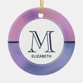 Moderne Lila-rosa Abstrakte Monogramm Keramik Ornament