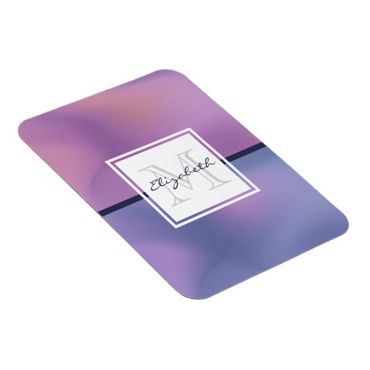 Moderne Lila-rosa Abstrakte Monogramm Magnet (Rechte Seite)