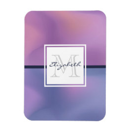 Moderne Lila-rosa Abstrakte Monogramm Magnet
