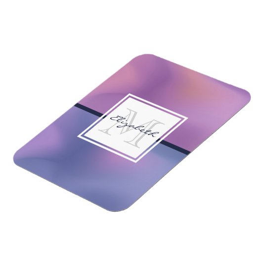 Moderne Lila-rosa Abstrakte Monogramm Magnet (Linke Seite)