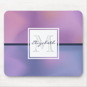Moderne Lila-rosa Abstrakte Monogramm Mousepad