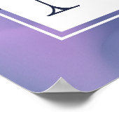 Moderne Lila-rosa Abstrakte Monogramm Poster (Ecke)