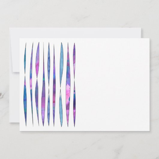 Moderne Lila, rosa, blaue Wasserfarbenhochzeit Einladung (Rückseite)