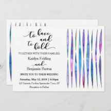 Moderne Lila, rosa, blaue Wasserfarbenhochzeit