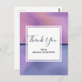 Moderne Lila & rosa Dreharbeiten Abstrakt Danke Postkarte (Vorne/Hinten)