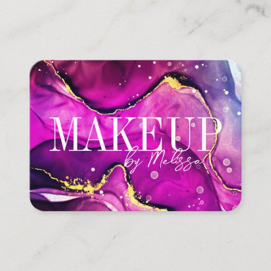 Moderne Lila rosa Wasserfarbe Makeup Visitenkarte (Vorderseite)