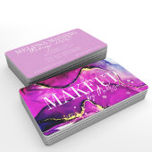 Moderne Lila rosa Wasserfarbe Makeup Visitenkarte