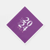 Moderne, Lila-rosa-weiße Graduierungsparty Serviette (Ecke)