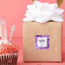 Moderne Lila Rose Brautparty Vielen Dank Quadratischer Aufkleber