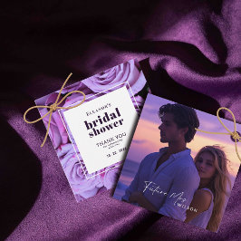 Moderne Lila Rose Foto Brautparty Vielen Dank Geschenkanhänger