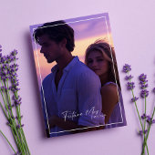 Moderne Lila Rose Foto Rahmen Brautparty Einladung