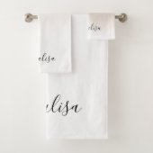 Moderne lila Rose Gold Glitzer Badehandtuch Set (Insitu)