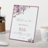 Moderne Lila Rose jeden Alters Begrüßung Sockelschild (In SItu)