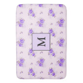 Moderne Lila Rose mit Blumen Badematte (Vorderseite Vertikal)