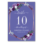 Moderne Lila Rose Tischnummer (Vorderseite)