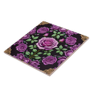 Moderne lila Rosen schöne Kollektion Keramik Fliese