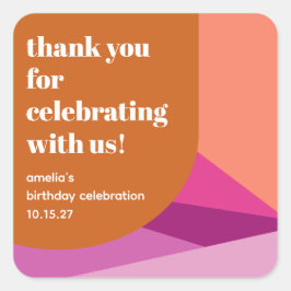 Moderne Lila Rostkunst nach Maß Geburtstag Vielen  Quadratischer Aufkleber