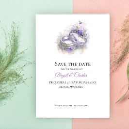 Moderne lila Save the Date Einladungskarte Einladung