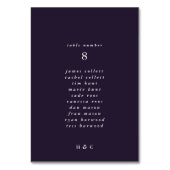 Moderne Lila Schlichte Einfache Hochzeit Tischnummer (Rückseite)