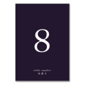 Moderne Lila Schlichte Einfache Hochzeit Tischnummer (Vorderseite)