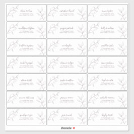 Moderne Lila Schrift Botanische Gastadresse Aufkleber