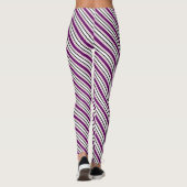 Moderne Lila Schwarz-weiße Streifen Leggings (Rückseite)