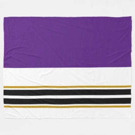 Moderne Lila schwarze Kanten auf Weiß Fleecedecke