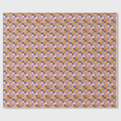 Moderne Lila Senf-Karo-Geometrie Erdig Geschenkpapier (Flach)
