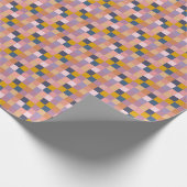 Moderne Lila Senf-Karo-Geometrie Erdig Geschenkpapier (Ecke)