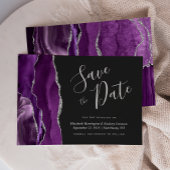 Moderne Lila Silber-Gate-Save the Date-Karte Einladung